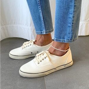 RE/DONE 70s Low Top Skate Sneakers – White Canvas